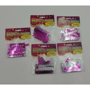 Personalized Name Confetti Shannon Pink & Silver 5 Packs Birthday Party Crafts